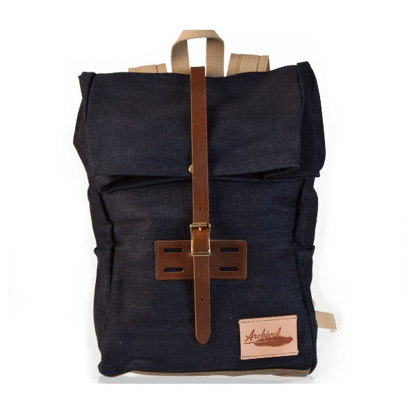 waxed roll top backpack