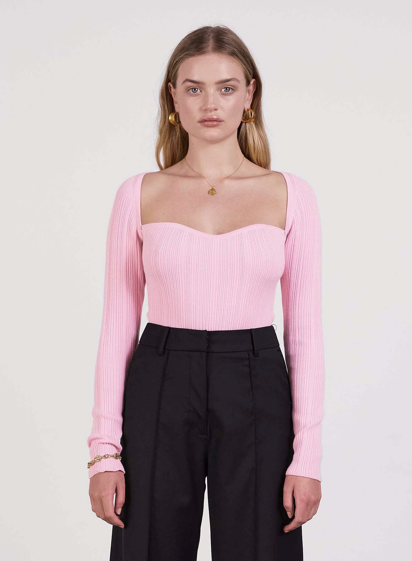 VINTAGE Chanel Velour Pink Crop Top and Skirt  Janet Mandell