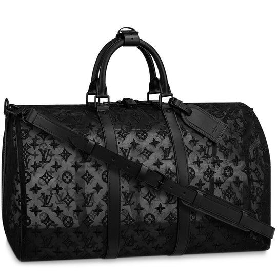 Louis Vuitton Blue Monogram Mesh Triangle Keepall Bandouliere 50