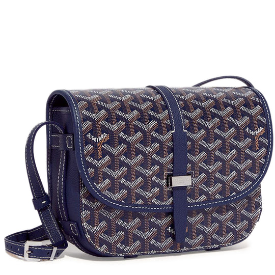 Goyard Cap Vert Goyardine Navy Blue Crossbody Bag For Sale at