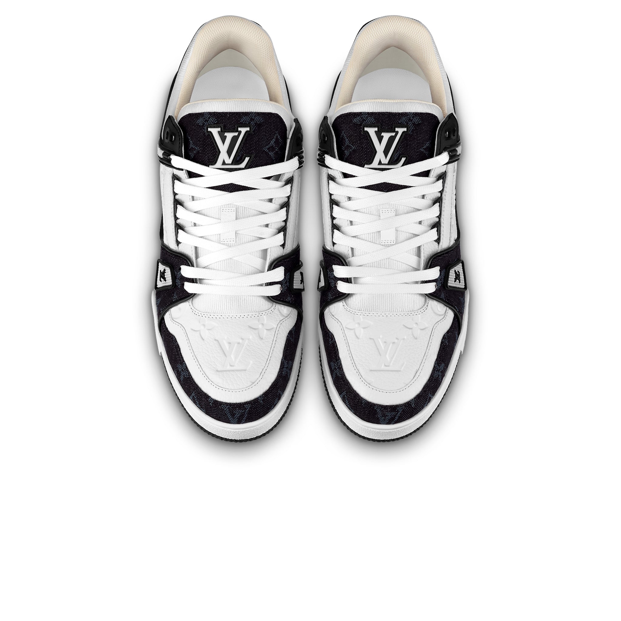 Pre-owned Lv Trainer White Ss21 In White/black/blue