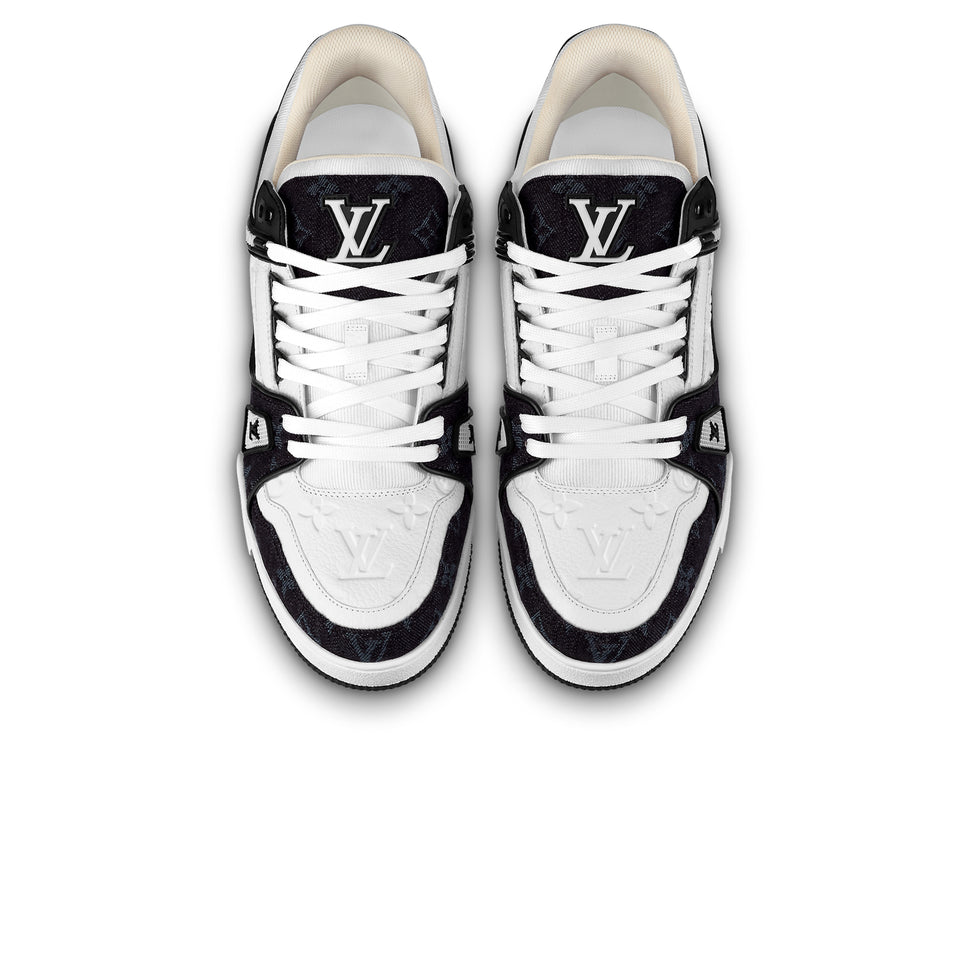 Lv trainer leather low trainers Louis Vuitton White size 45.5 EU