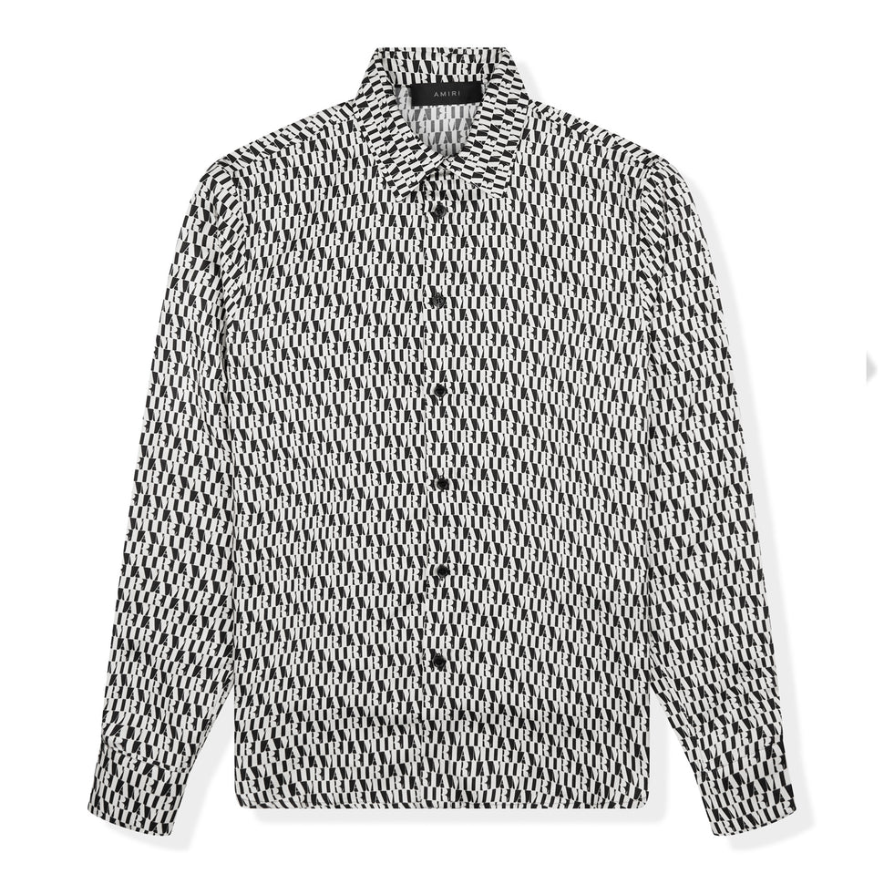 Amiri All Over Silk White Black Shirt | Crepslocker