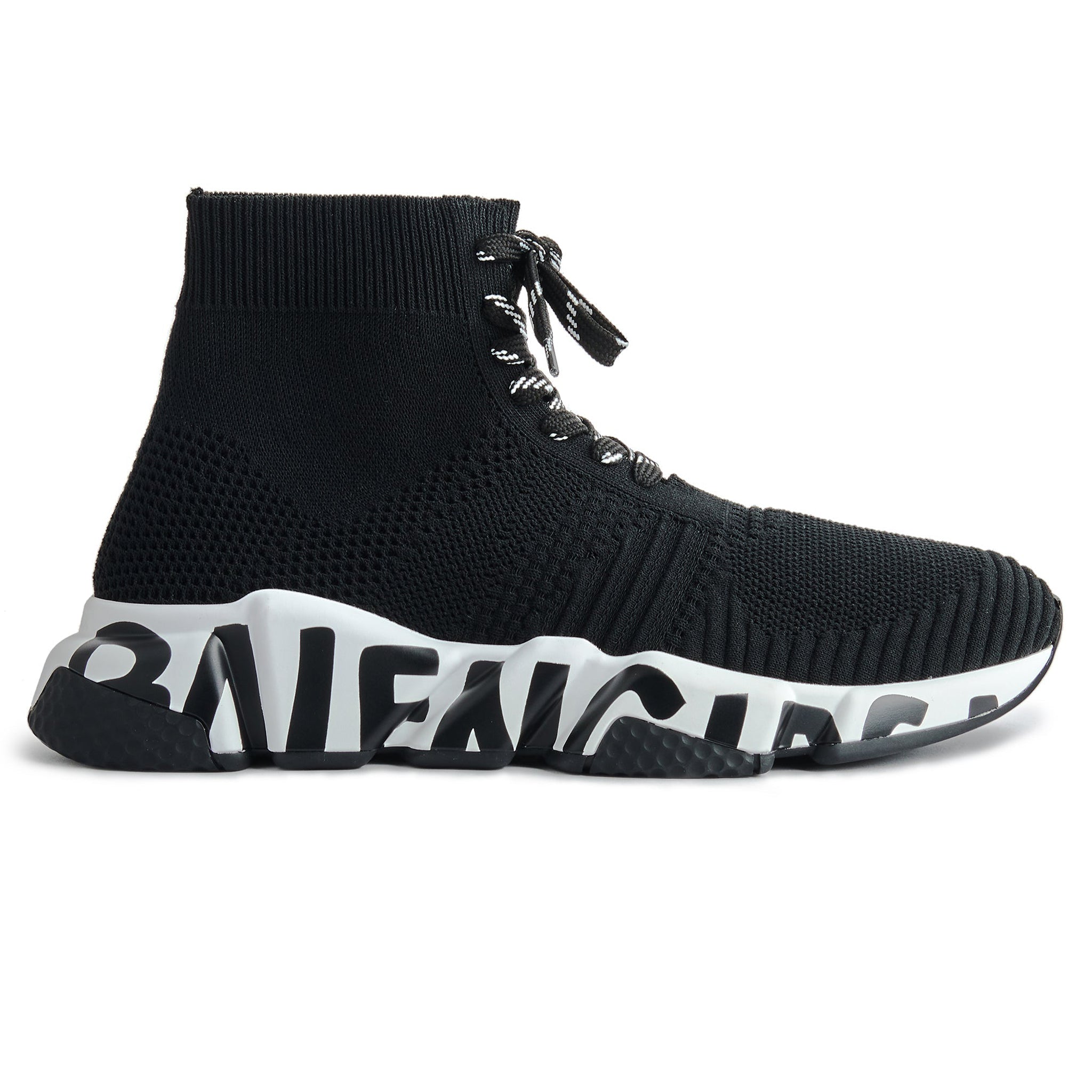 Balenciaga Men's Speed Recycled Knit Sneakers - Black - Hi-Top Sneakers - 13