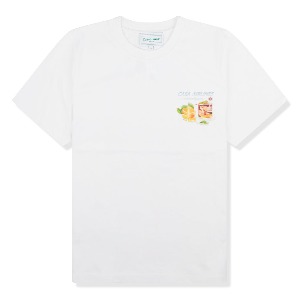 Casablanca Orange Airways Print T-Shirt