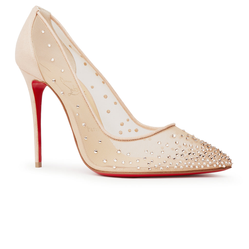 Christian Louboutin - Authenticated Follies Strass Heel - Leather Black Plain for Women, Never Worn