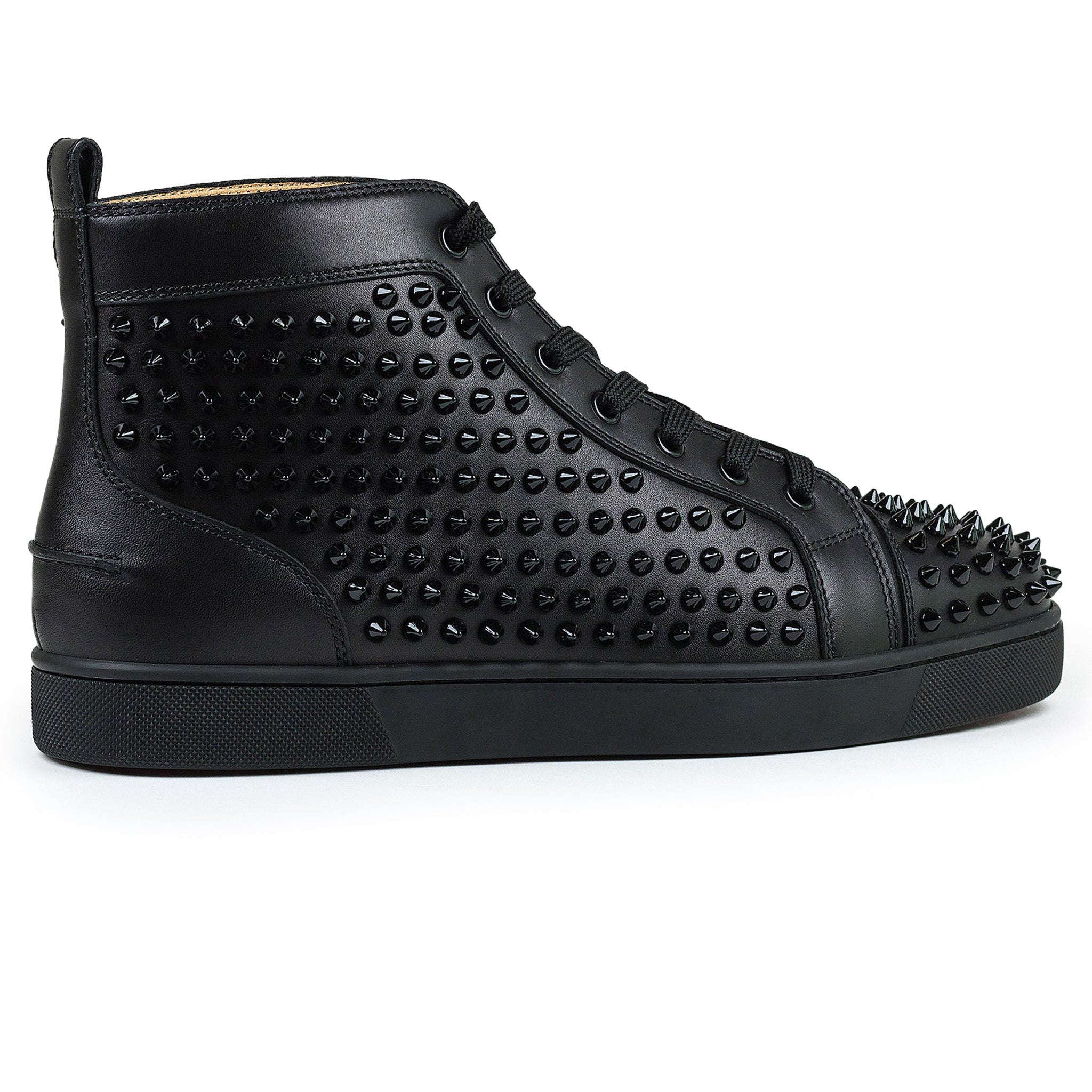 Louis Junior Spikes Sneakers Calf Leather And Spikes Black Christian ...
