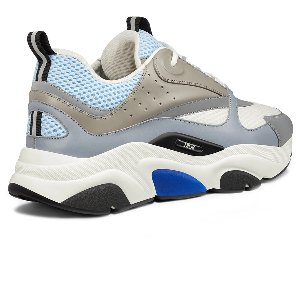Dior - B22 Sneaker White and Blue Technical Mesh and Gray Calfskin - Size 39.5 - Men