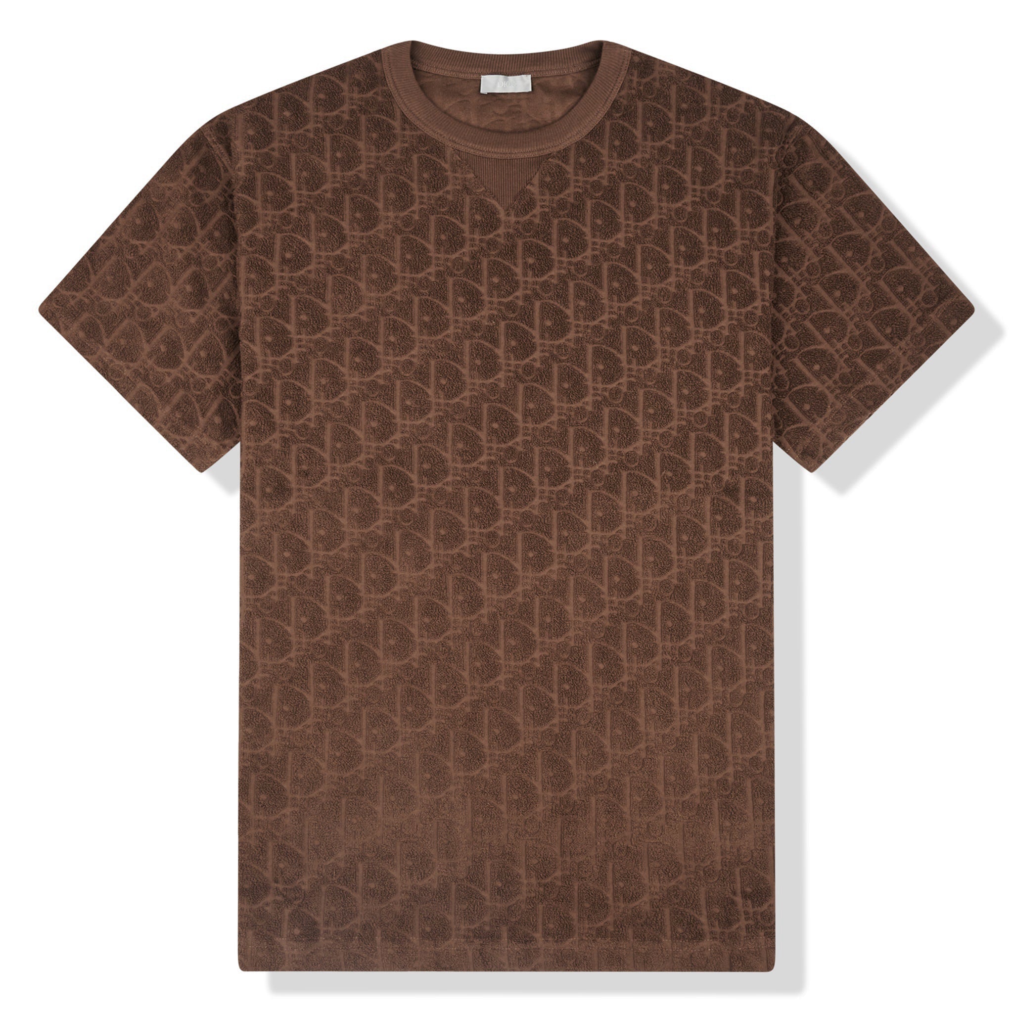 Dior Oblique Towelling Brown T Shirt | Crepslocker