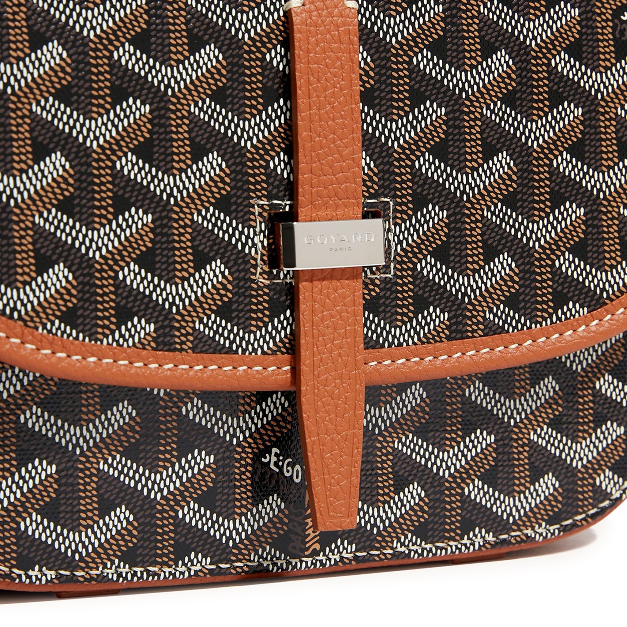 MENS GOYARD GOYARDINE BELVEDERE II BLACK TAN PM MESSENGER BAG