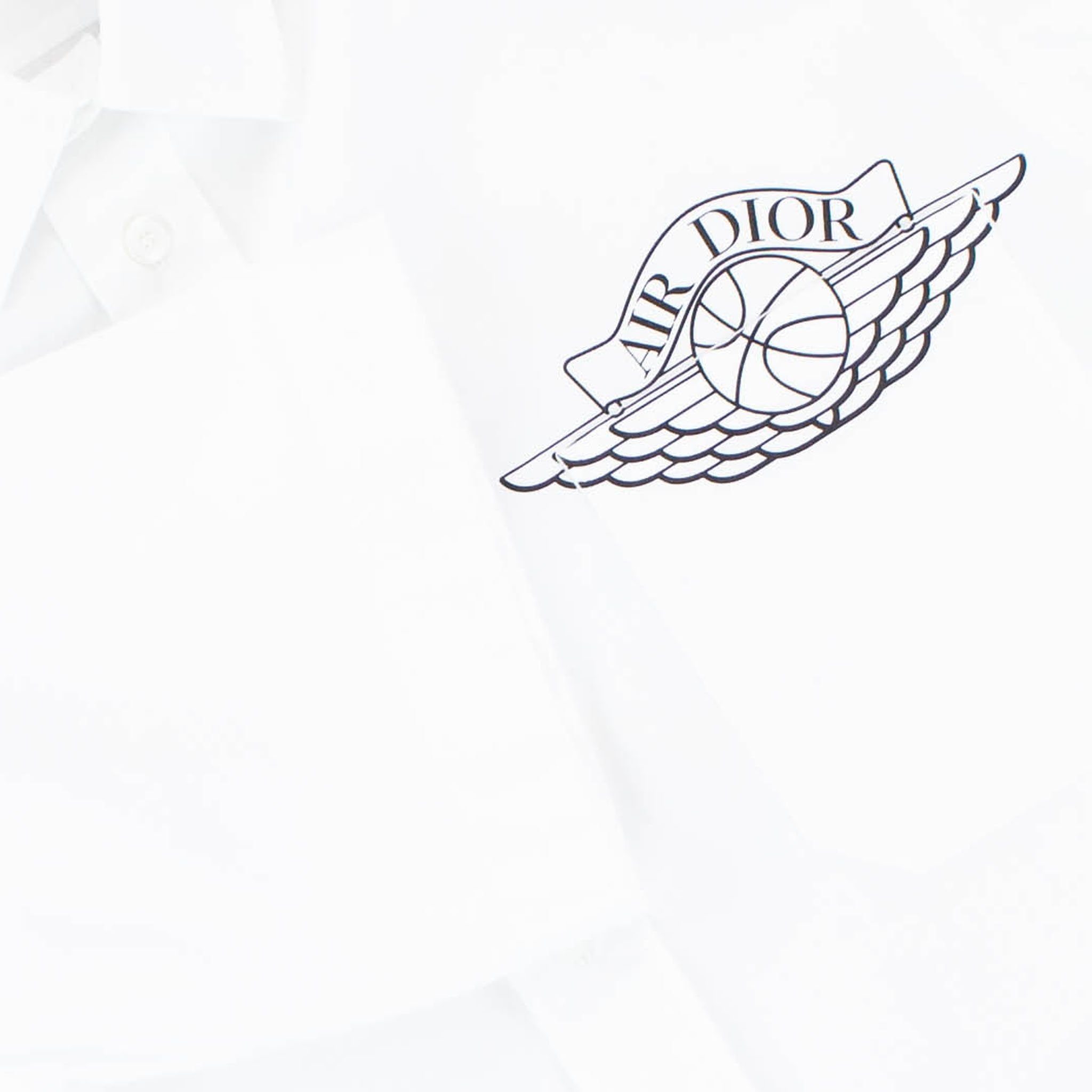 Dior x Jordan Wings Logo Short Sleeve White Shirt - S