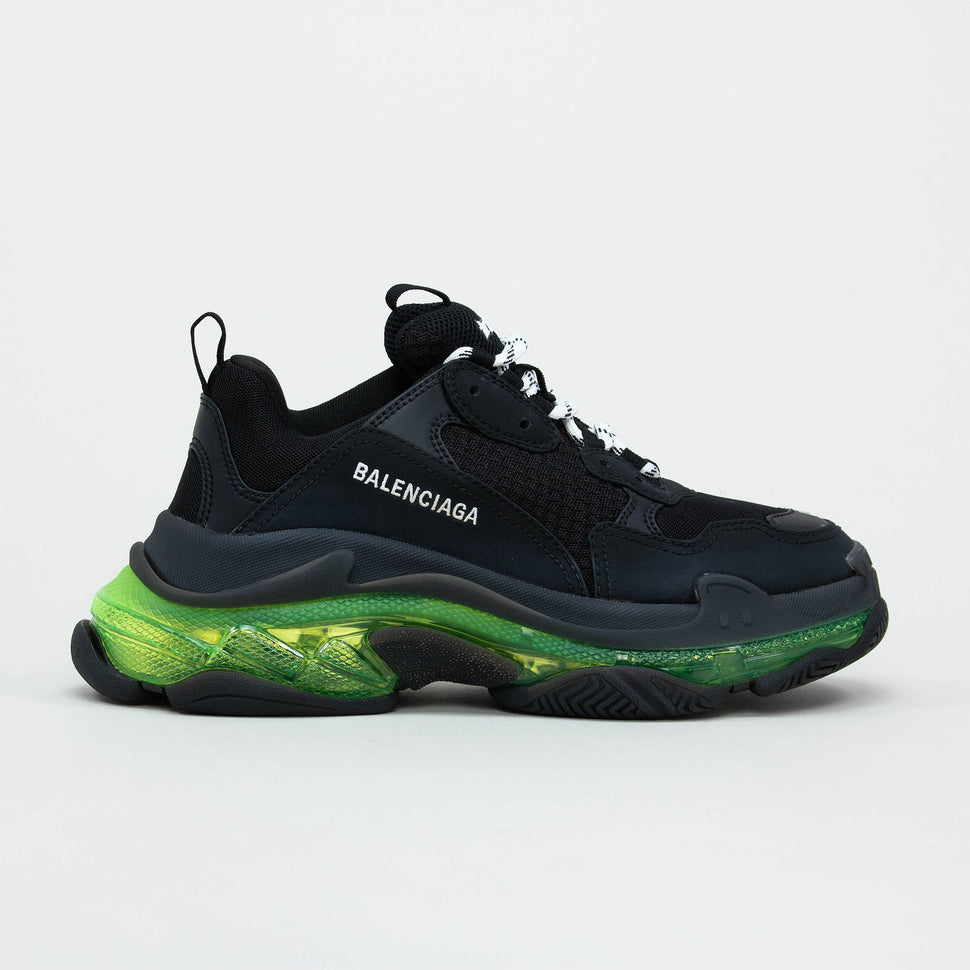 Balenciaga Triple S Sneaker Black Green Clear Sole – Crepslocker