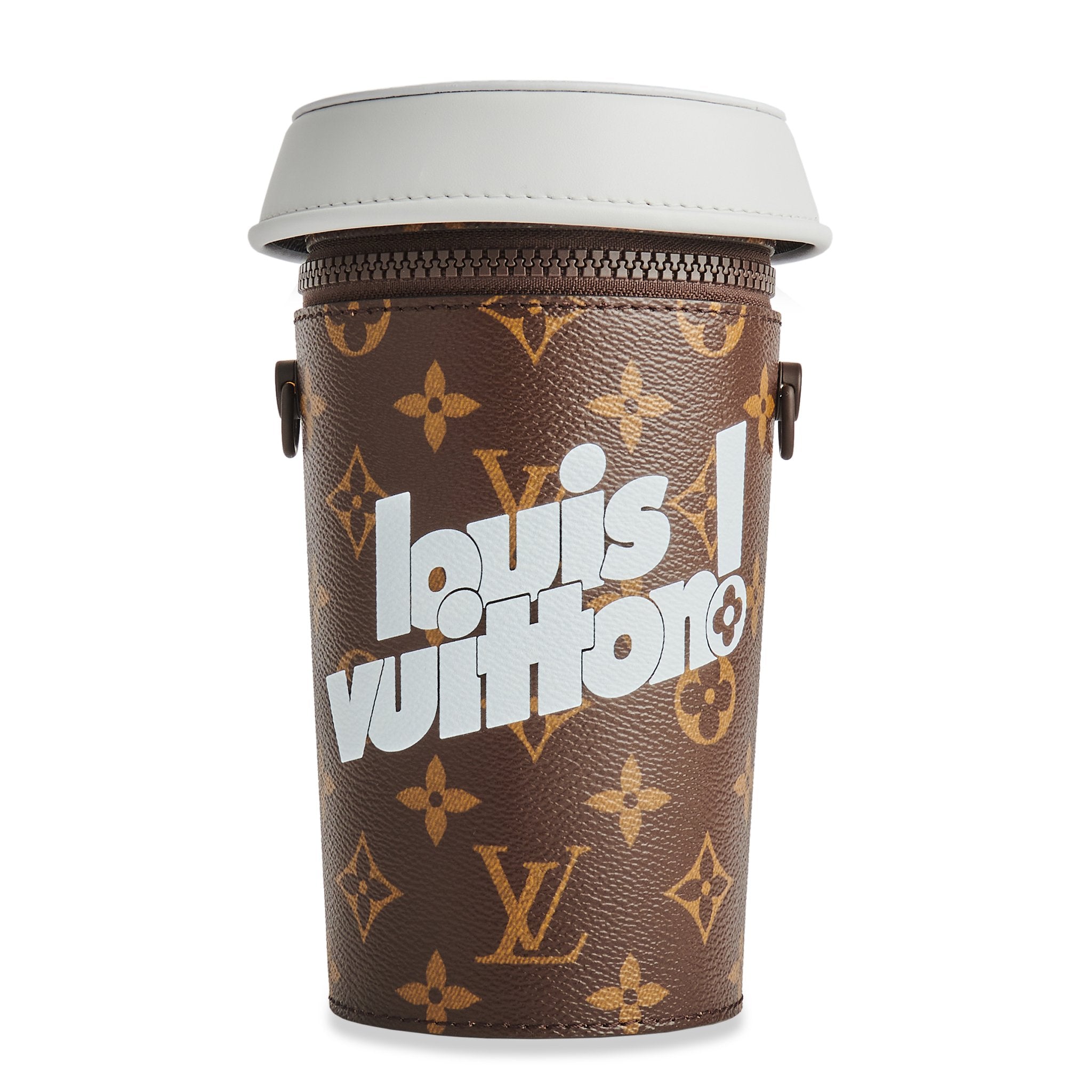 LOUIS VUITTON Everyday Coffee Cup Monogram Canvas Pouch Brown