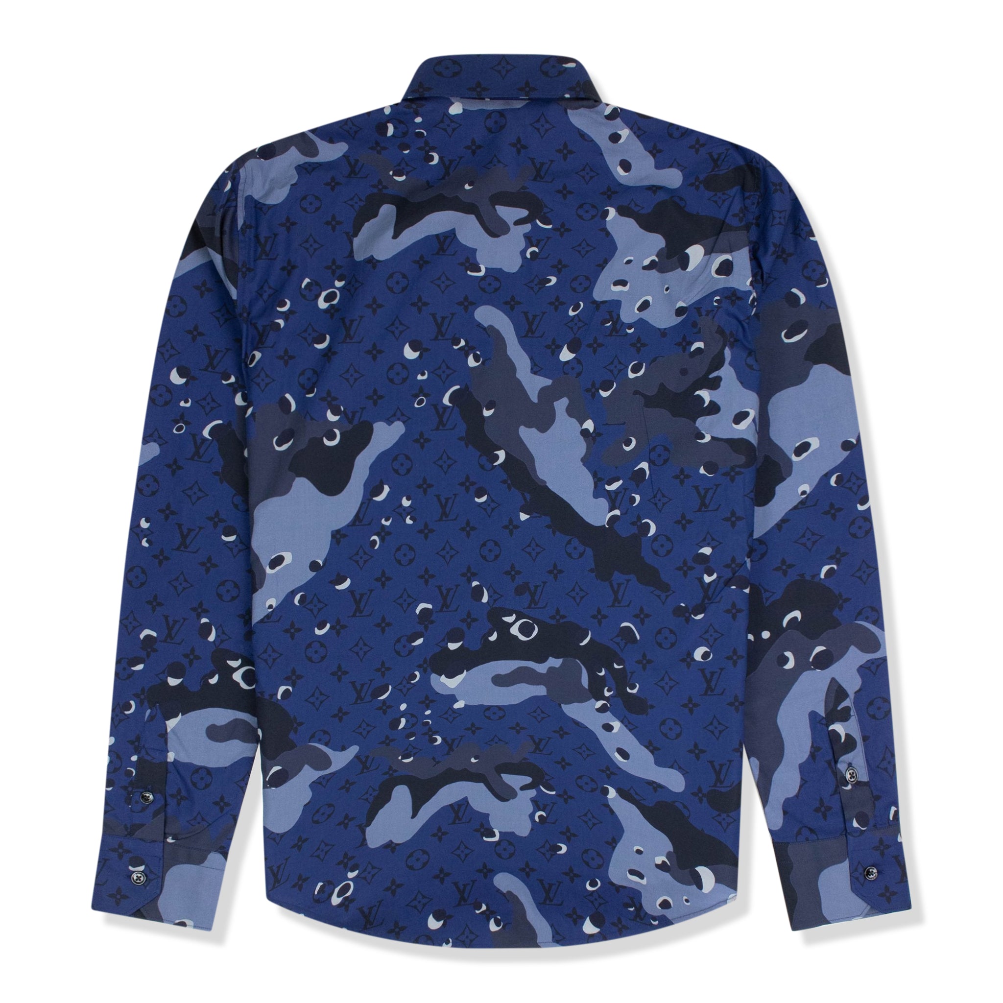 Louis Vuitton Men's Blue Cotton Monogram Camo DNA Shirt size S