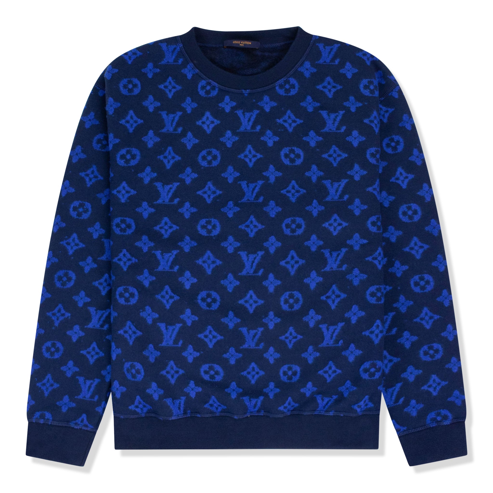 Louis Vuitton Allover Logo Jacquard Crew in Green for Men