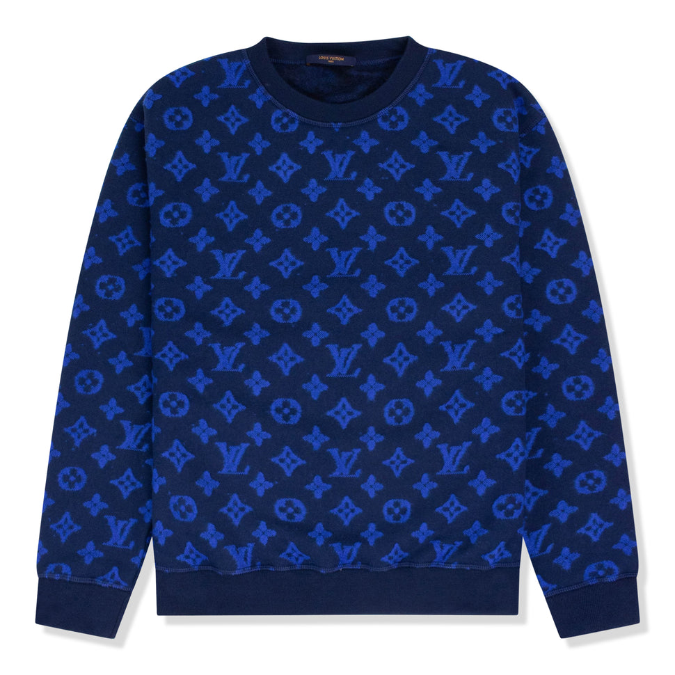 Louis Vuitton Full Monogram Blue Jacquard Crew Neck, Cheap Hotelomega  Jordan outlet