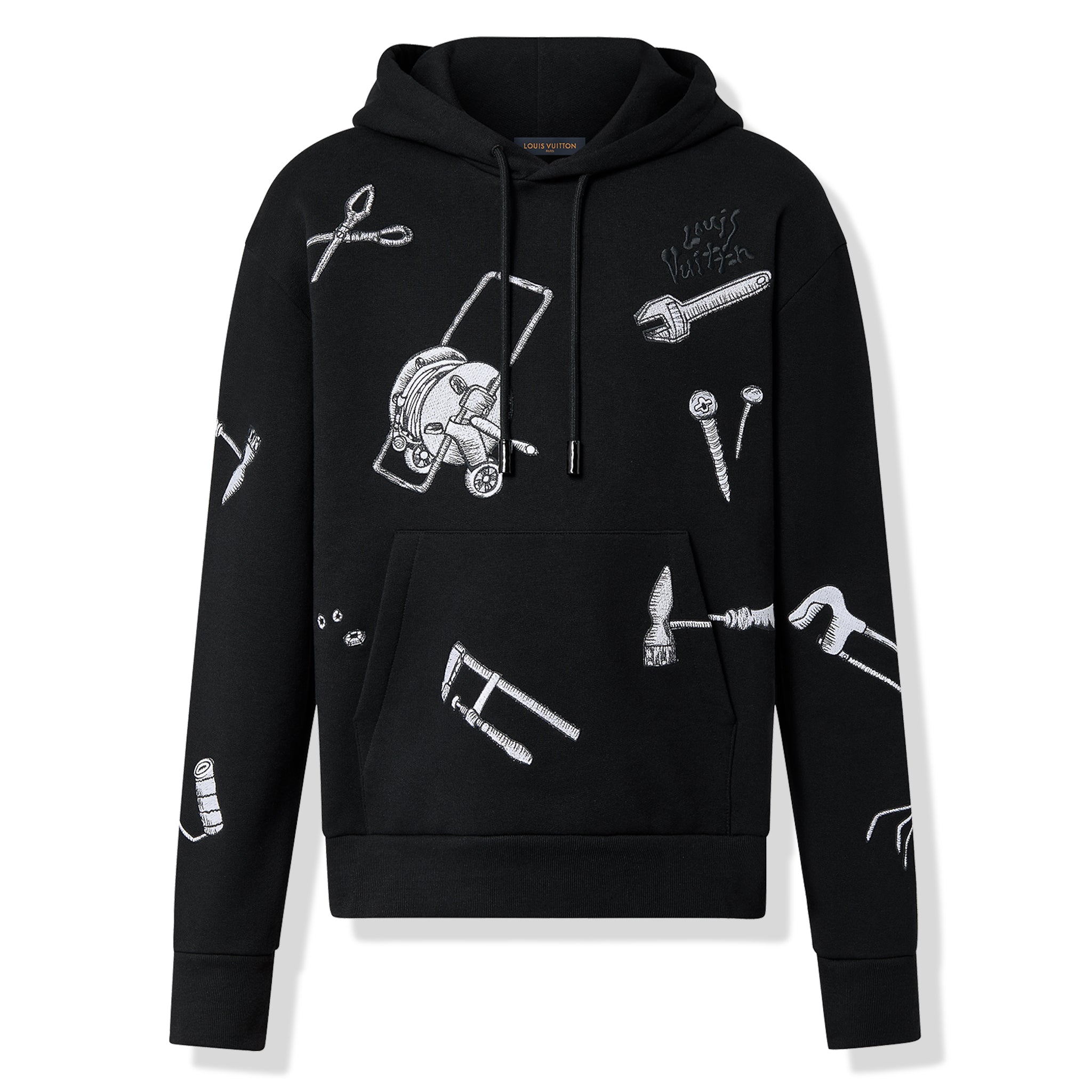 Crepslocker, Louis Vuitton LV Multi Tools Embroidered Black Hoodie