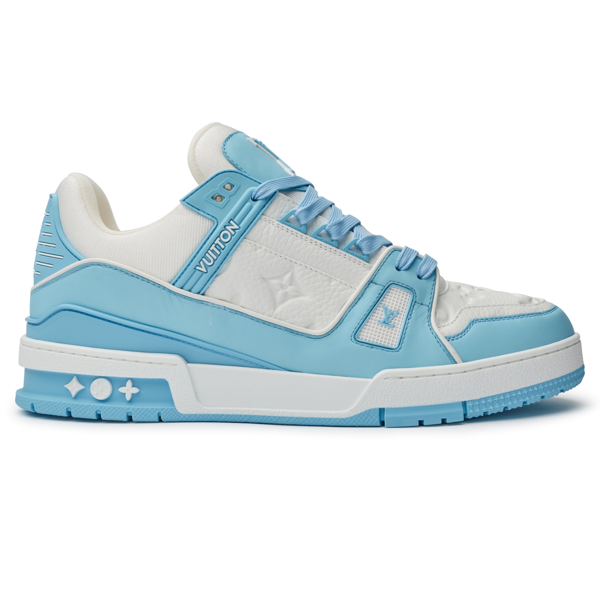 Louis Vuitton LV Monogram White Sky Blue Sneaker – Crepslocker