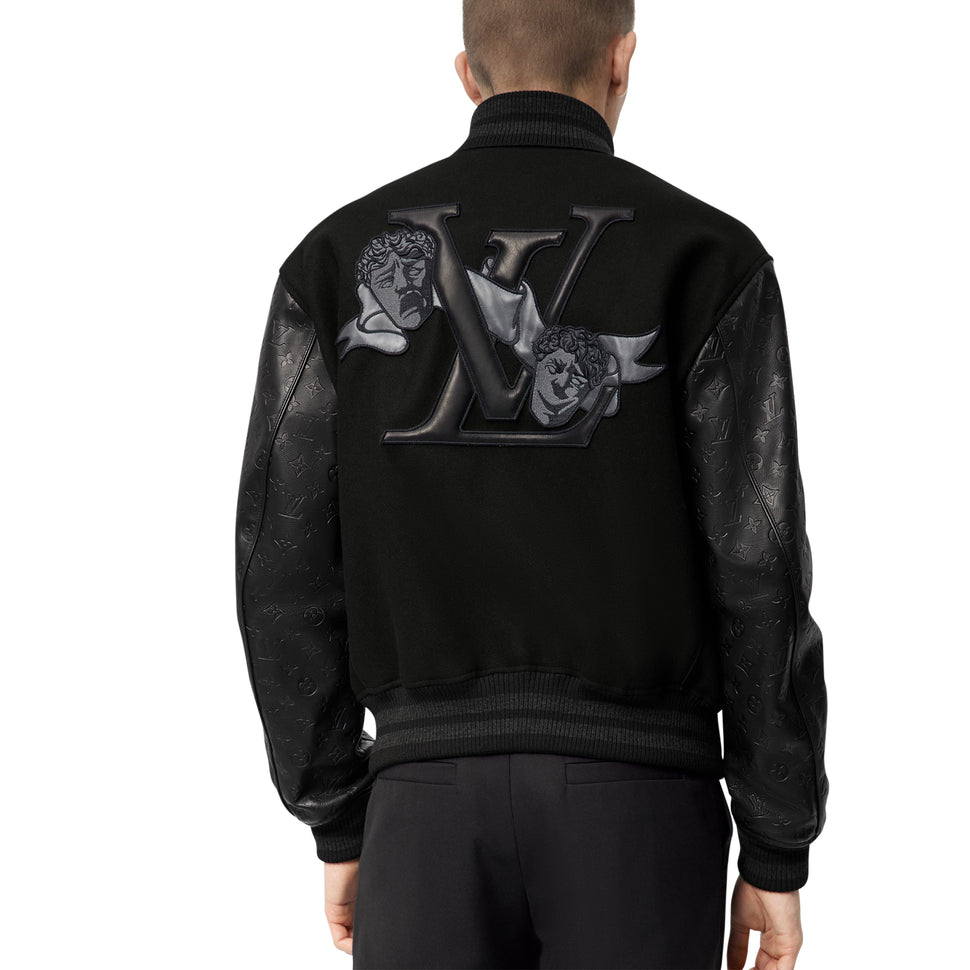 FF Embossed Bomber Jacket in Black - Fendi Kids