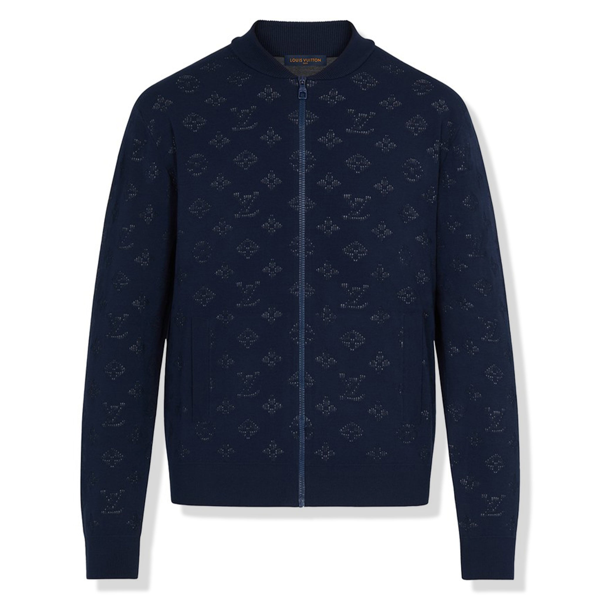 Louis Vuitton Monogram Jacquard Sweater Blue AUTHENTIC FROM JAPAN