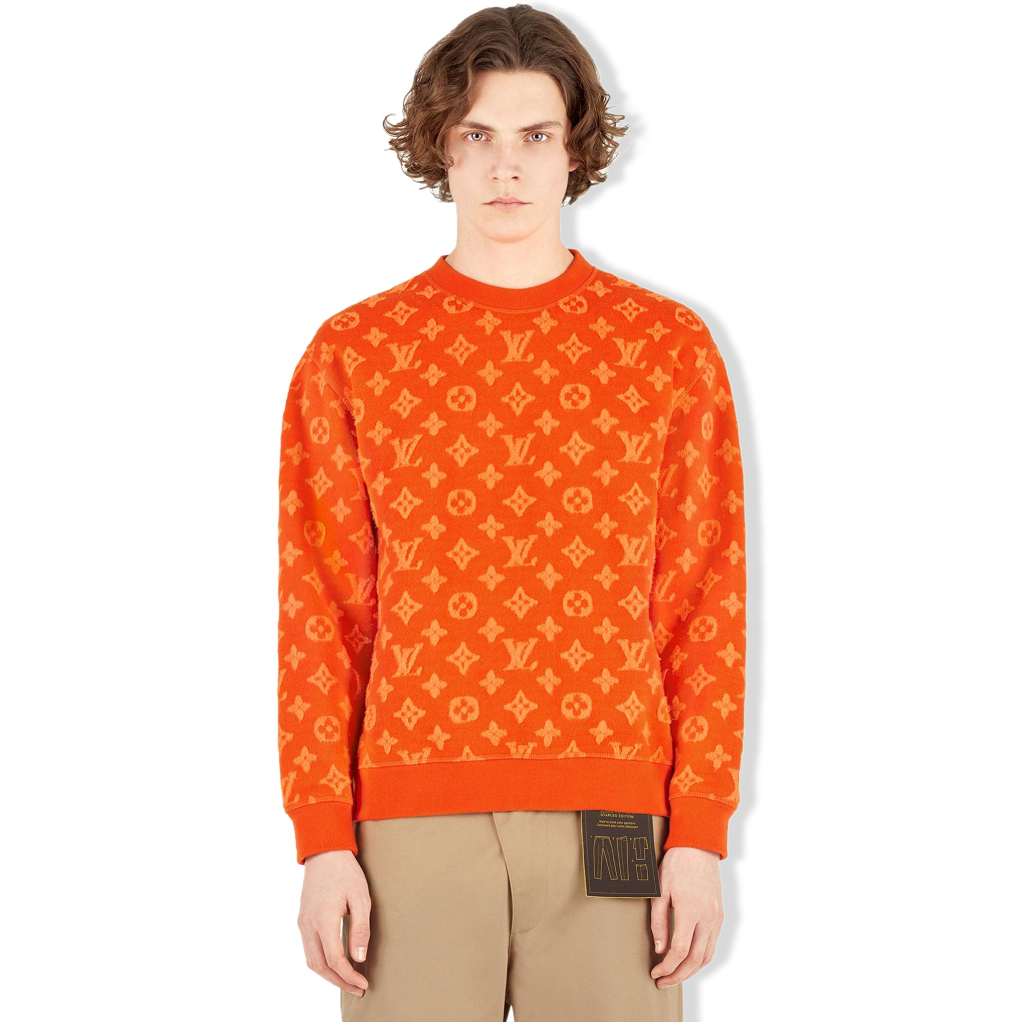 Sneaka Plug on Instagram: Louis Vuitton Orange Monogram Crew Neck