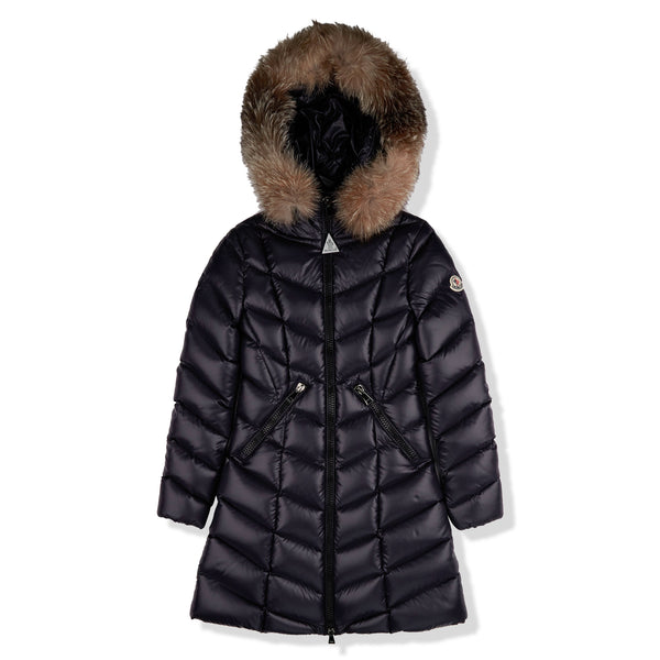 Moncler Fulmarus Long Padded Down Navy Jacket | Crepslocker