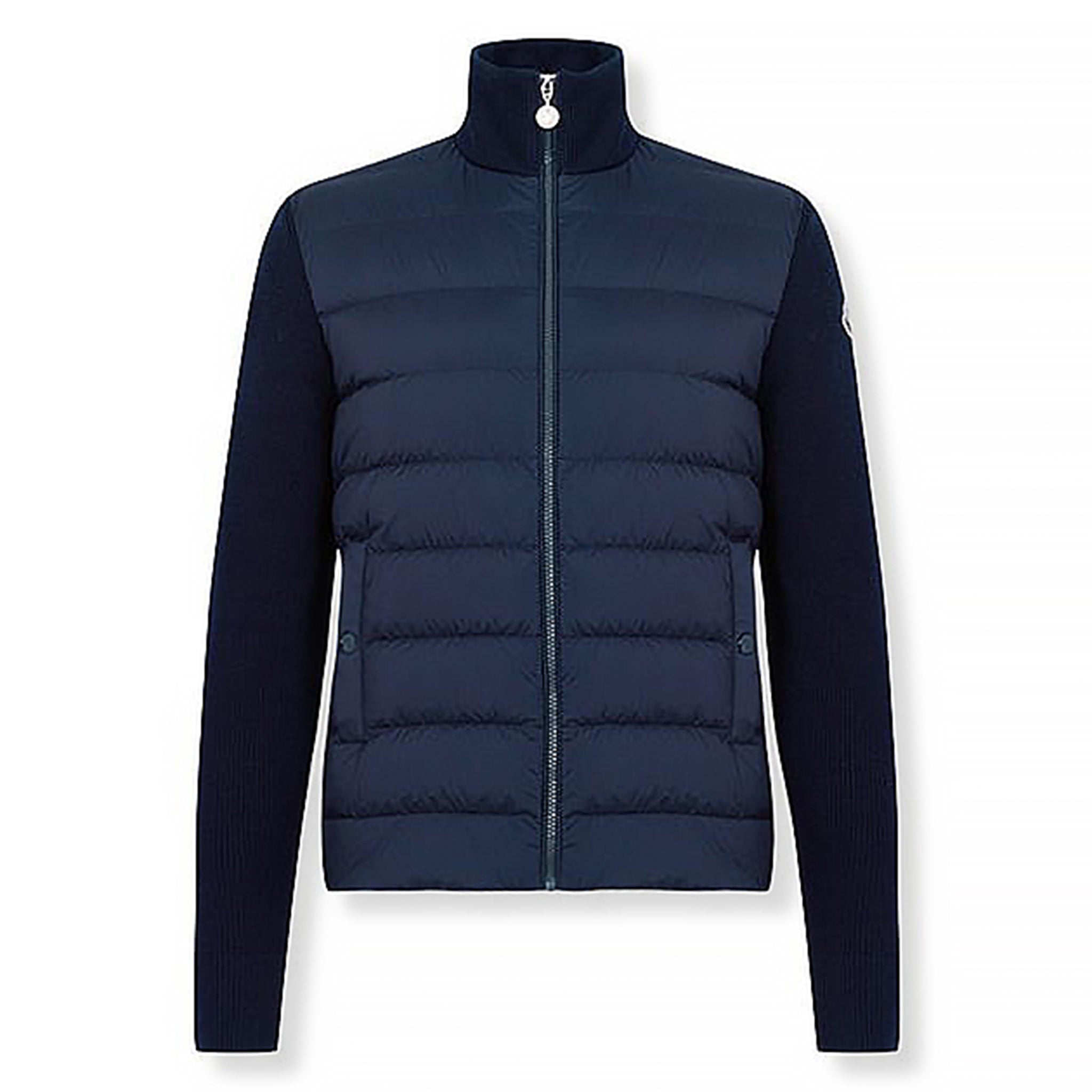 Moncler Tricot Quilted Navy Wool Knit Jacket – Crepslocker