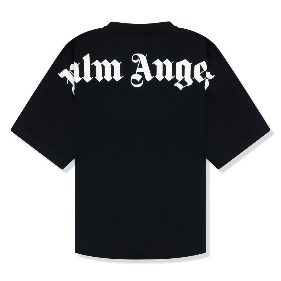 Palm Angels Logo Collar Back Black Oversized T Shirt | Crepslocker