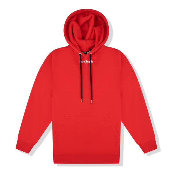 Palm Angels Over The Head Logo Red Hoodie | Crepslocker