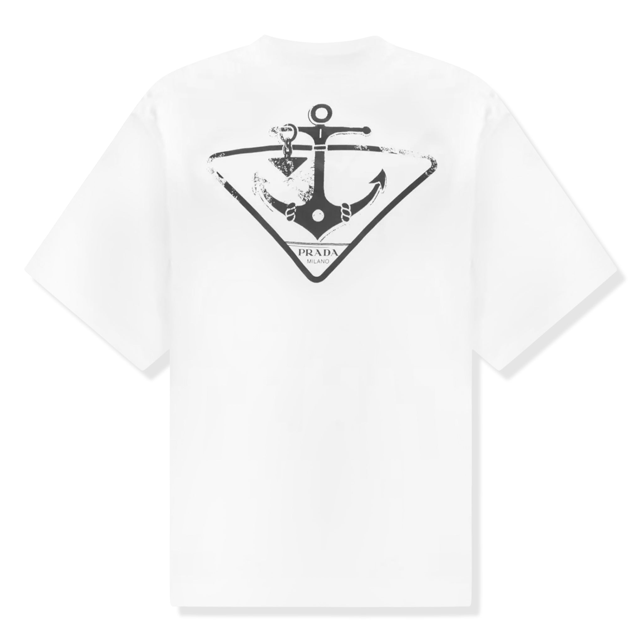 Prada Cotton Triangle Logo Print White T Shirt – Crepslocker