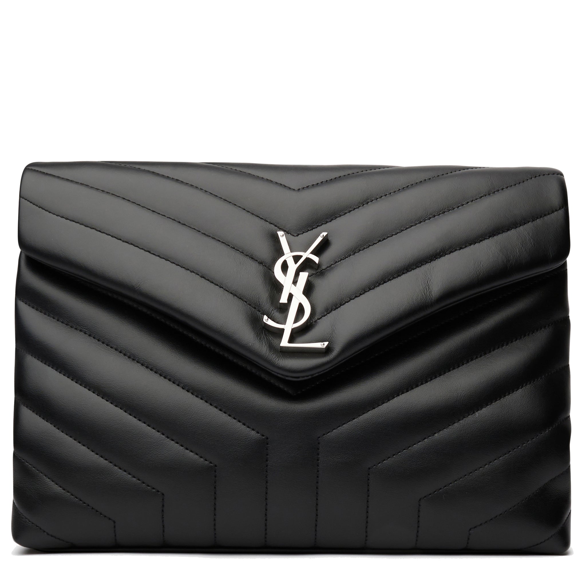 YSL Loulou Large Black Bag Silver Chain - Preowned