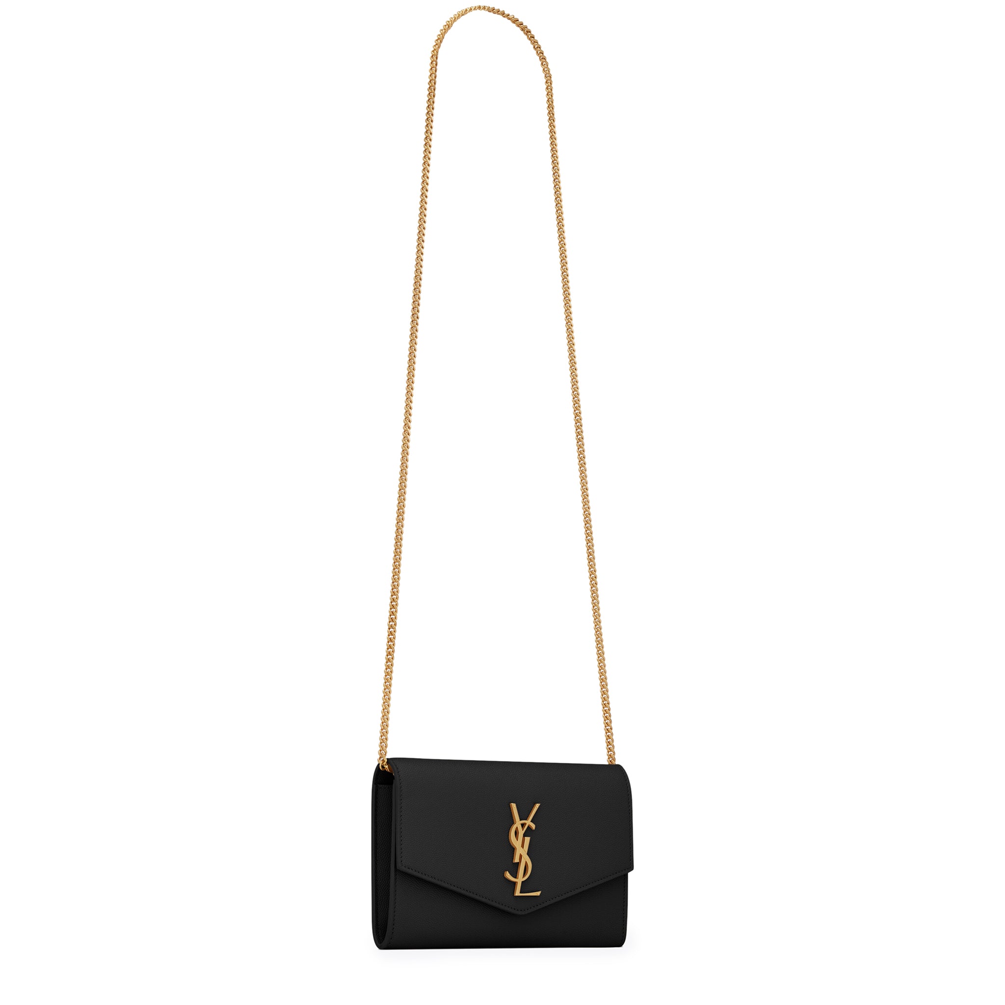 Saint Laurent Uptown Pouch Grain de Poudre Embossed Black