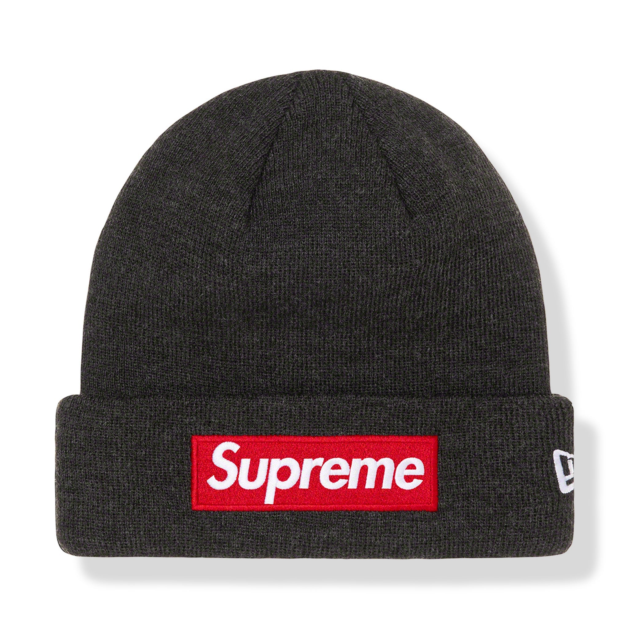 Supreme New Era Charcoal Box Logo Beanie | Crepslocker | adidas