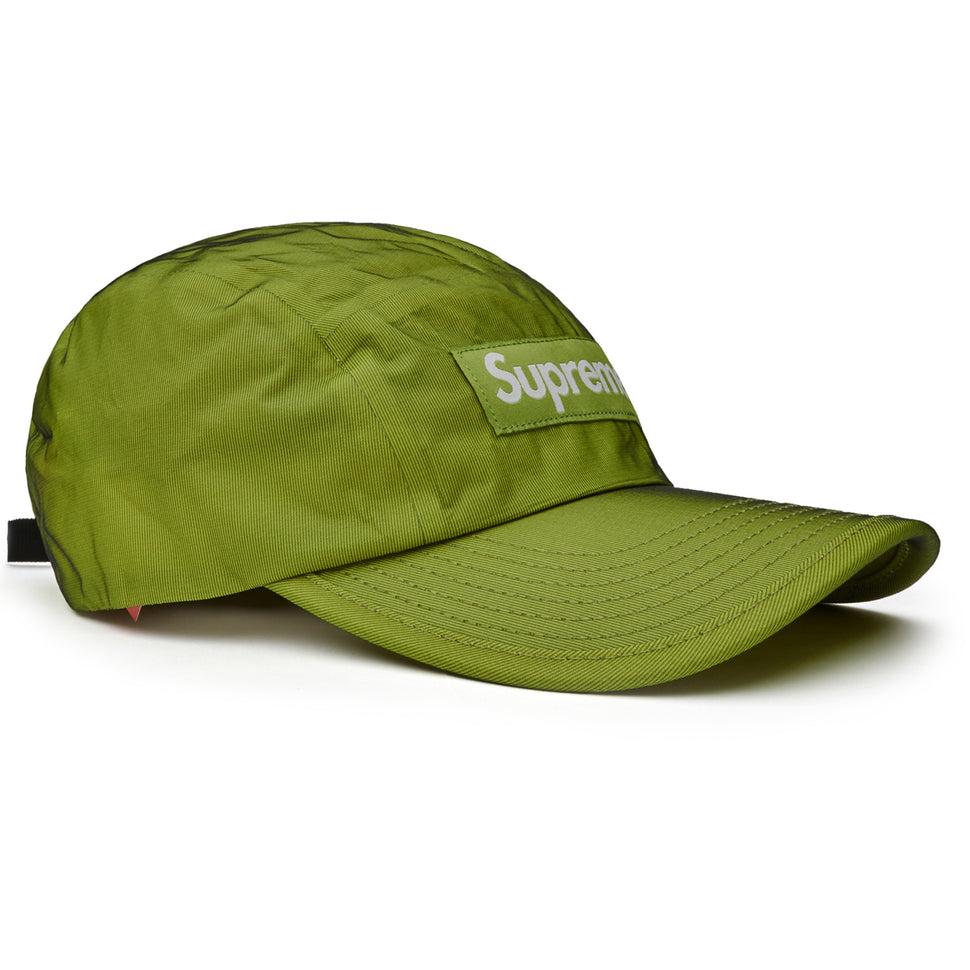 supreme camp cap on head