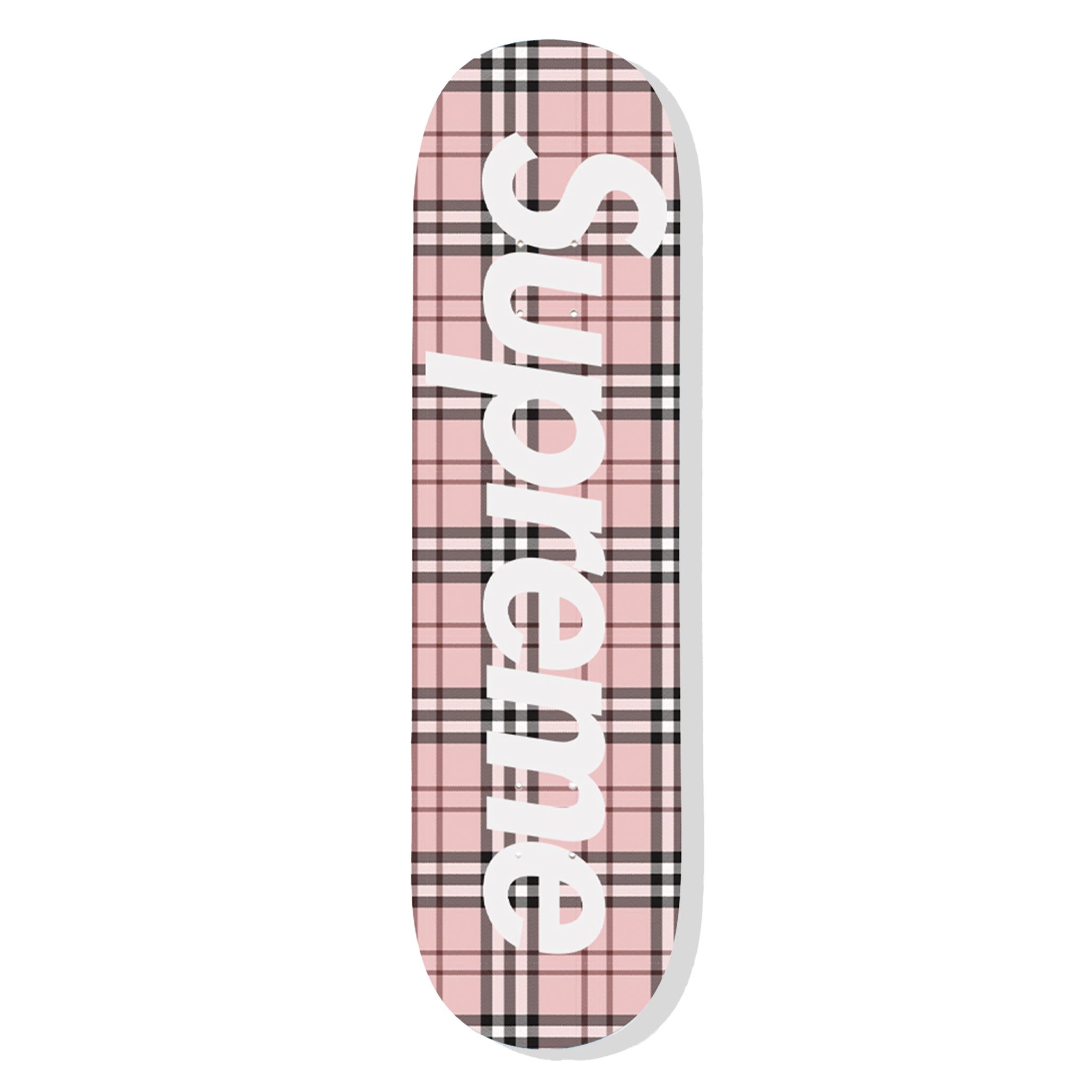 Supreme x Burberry Pink Skateboard Deck | Crepslocker | printed backpack  burberry backpack deep orange
