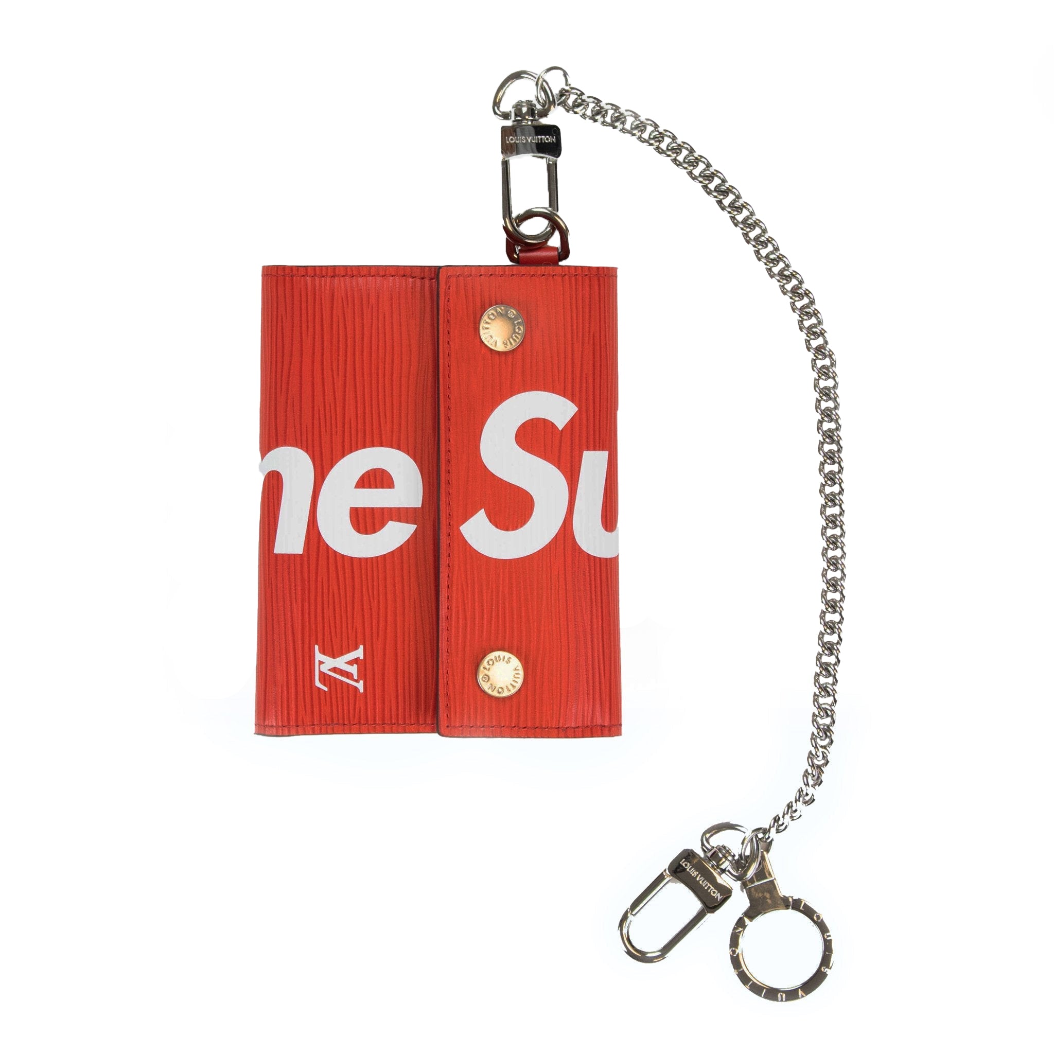 Louis Vuitton Chain Wallet Limited Edition Supreme Epi Leather Red