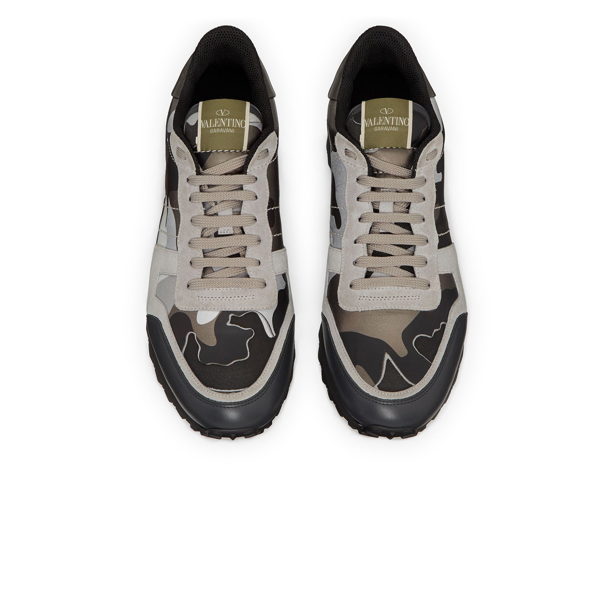 Valentino Grey Black Camouflage Rockrunner Sneaker Crepslocker