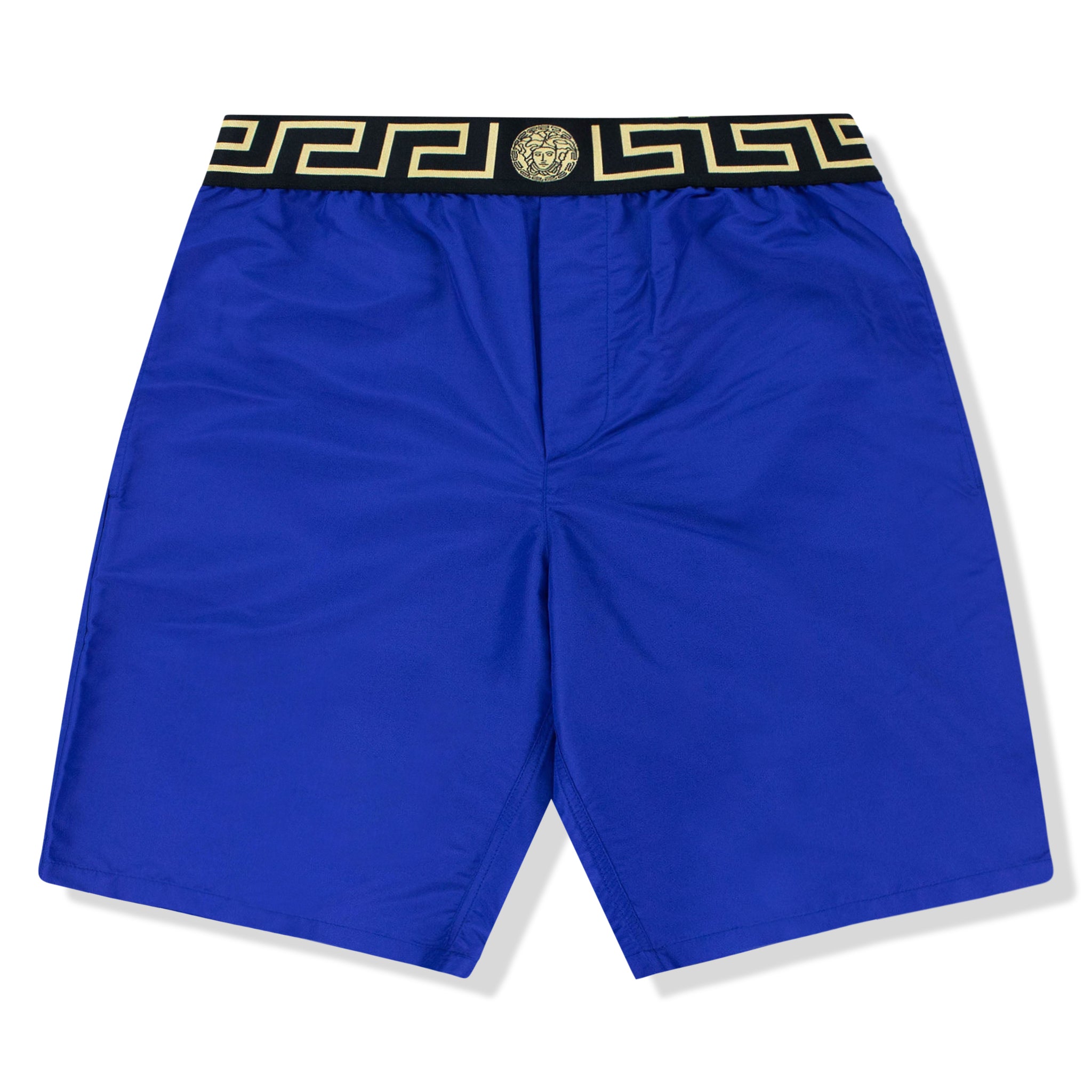 Versace Greca Border Swim Shorts Blue | Crepslocker