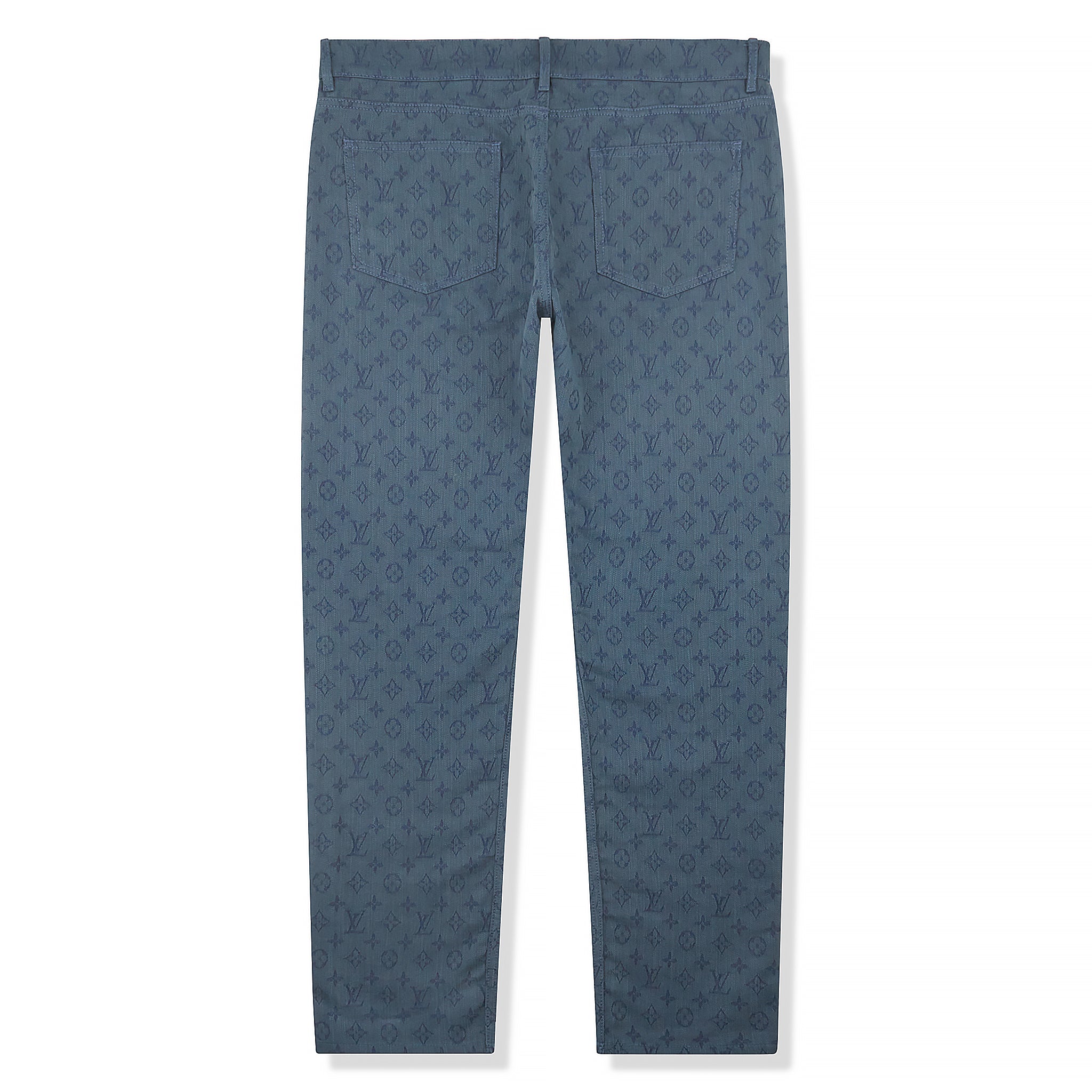 Louis Vuitton x Supreme Navy Blue Monogram Jacquard Satin Pajama Pants XL Louis  Vuitton  TLC