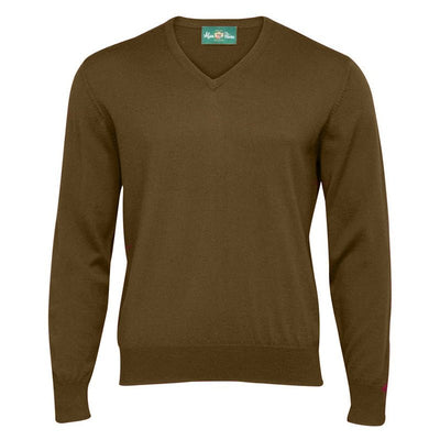 Alan Paine's Mens Millbreck Merino Wool Jumper Chestnut - Regular Fit