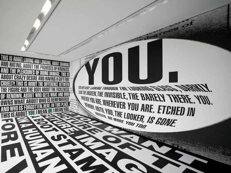 Barbara Kruger: Thinking of You. I Mean Me. I Mean You.,(Installation view, 1 February – 17 March 2024, Serpentine South) Photo: George Darrell