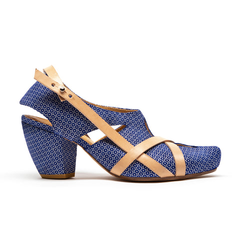 blue patterned heels