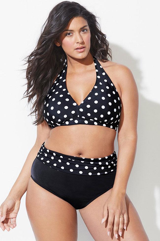 plus size polka dot bikini