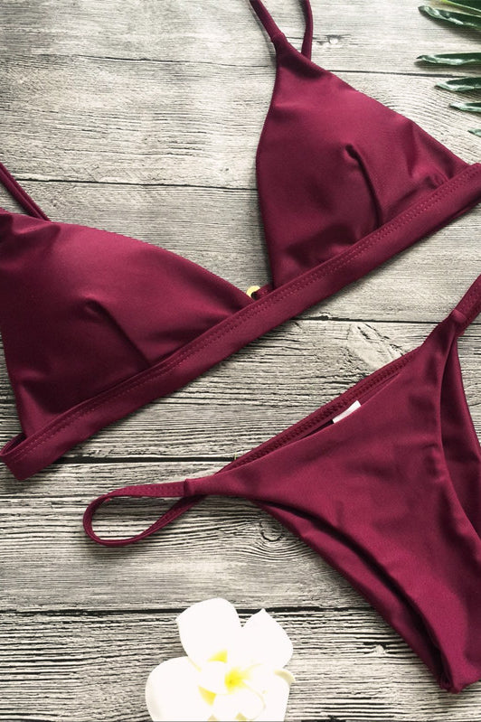 maroon bathing suit