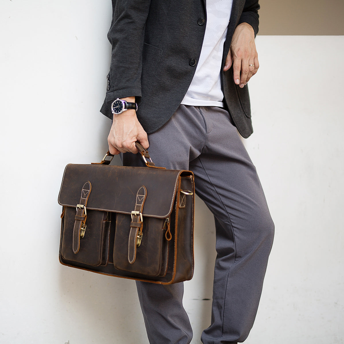 leather brief bag