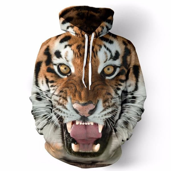 tiger face hoodie