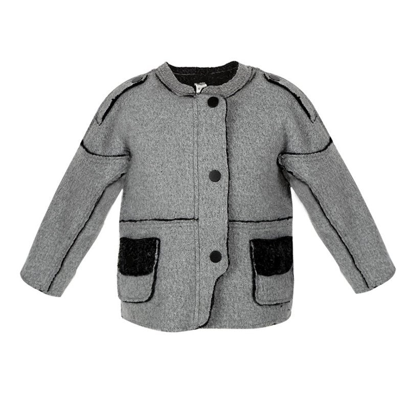 Fashion New Patchwork Velvet Jacket Unisex Kids Boys Girls Winer Warm Coat BOBORA