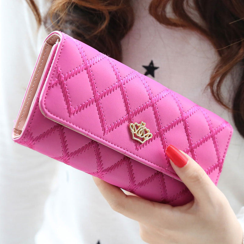 Fashion Lady Women Clutch Wallet Long Purse Quilted Leather Wallet Card Holder Handbag Bags Day Clut