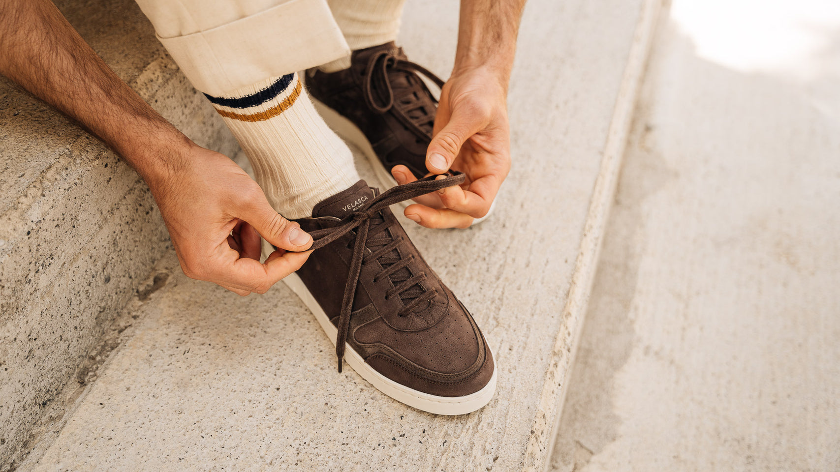 Men's handcrafted leather tennis shoes | Velasca