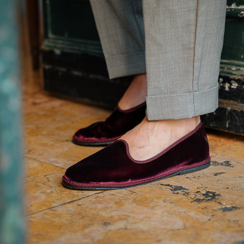 Men's handmade velvet Furlane shoes | Velasca